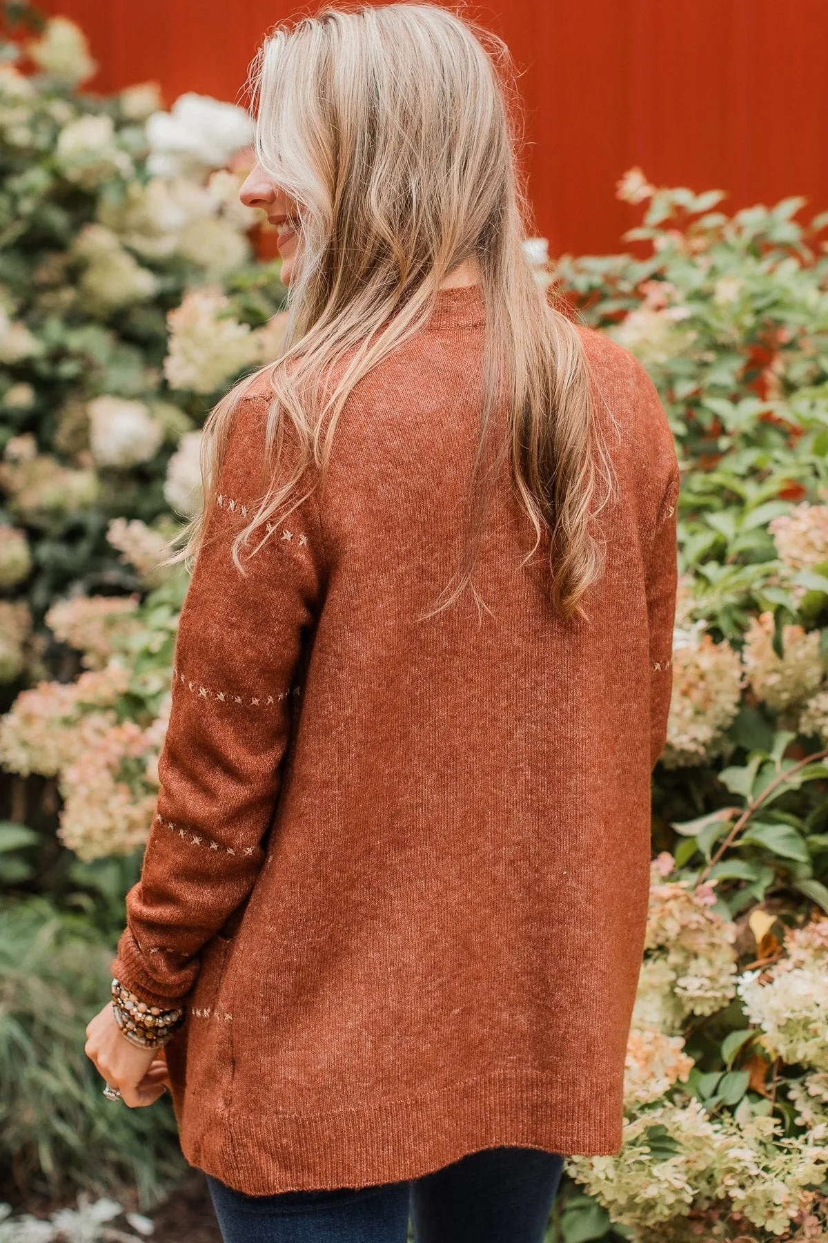 Oh So Lovely Open Front Cardigan- Copper