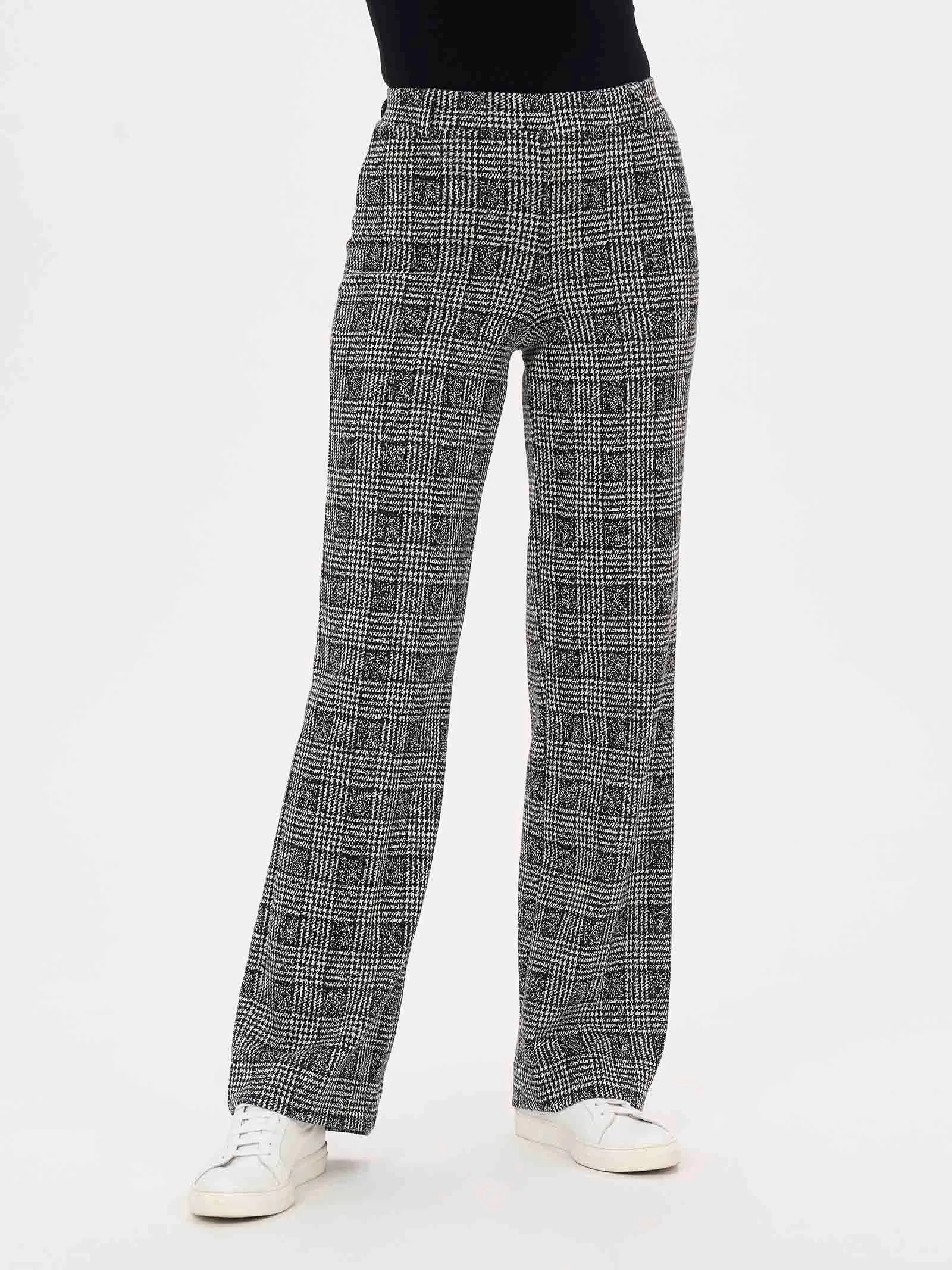 Pantalone ampio in tessuto Eco Jacquard - Fant.Nero