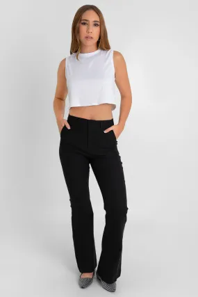 Pantalón ajustado de fit flare tiro alto