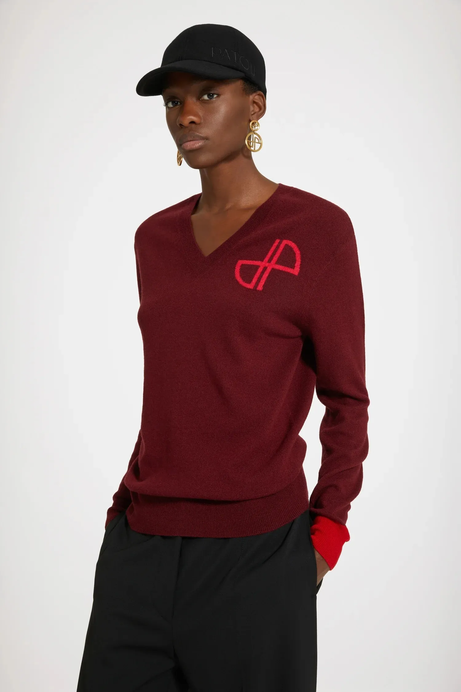 PATOU  |Long Sleeves Logo V-neck & Crew neck