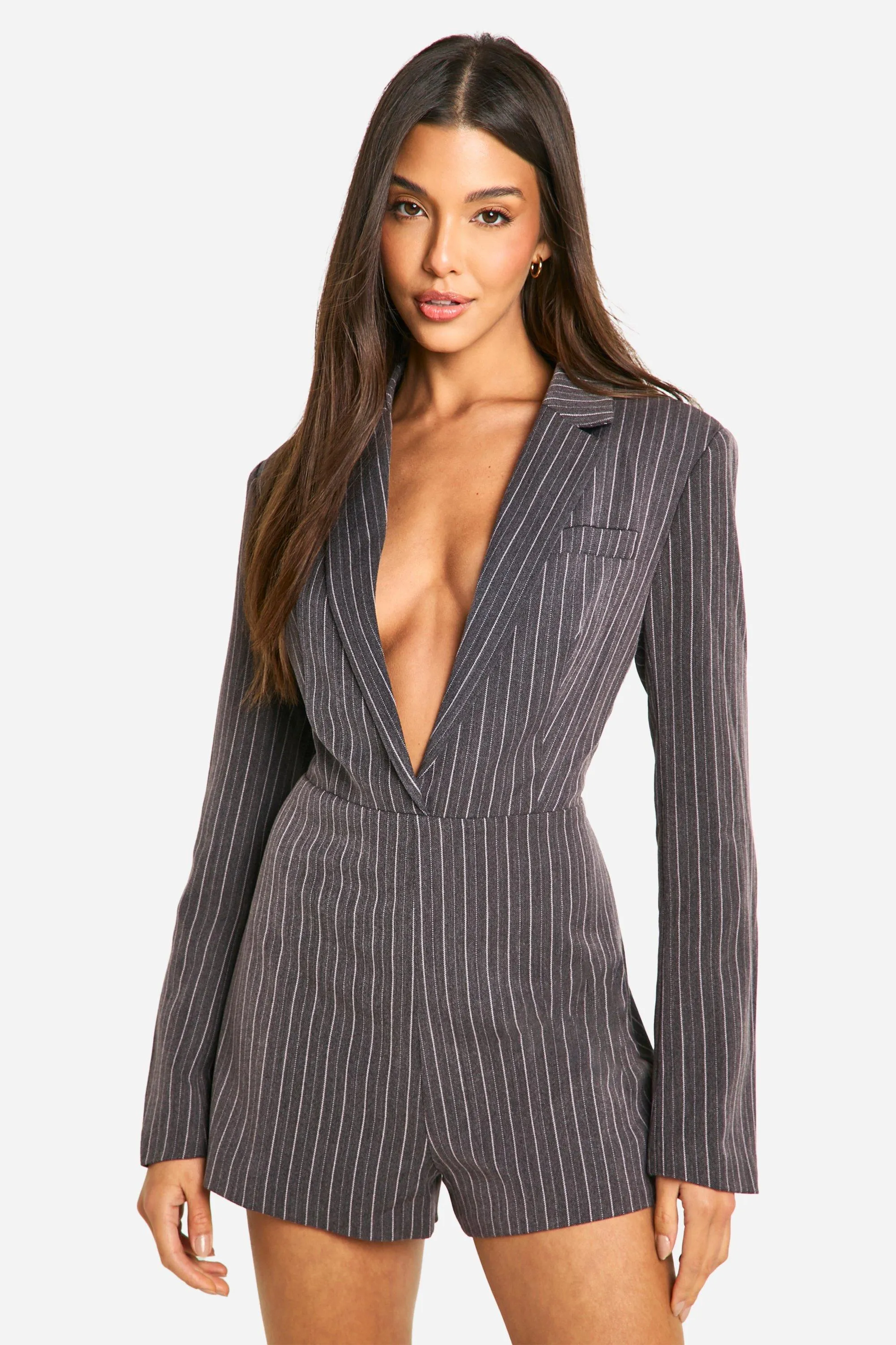 Pinstripe Blazer Romper