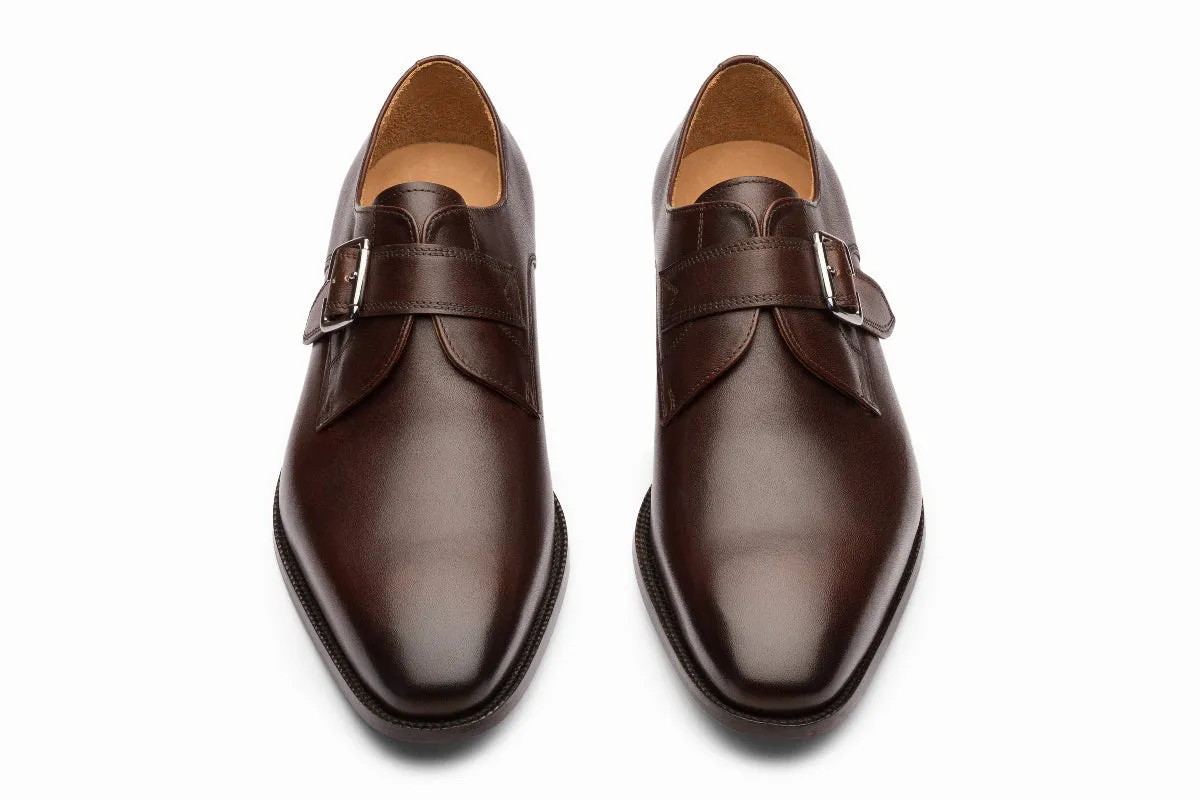 Plain Toe Single Monktrap - Dark Brown