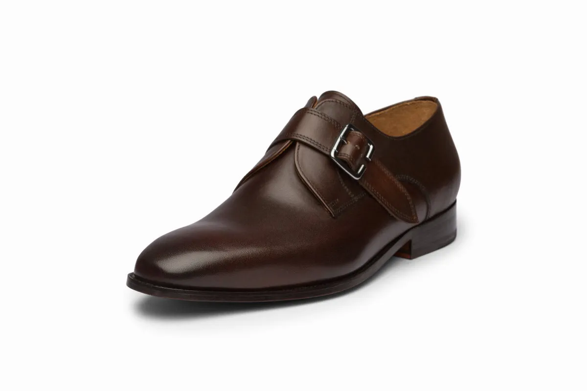 Plain Toe Single Monktrap - Dark Brown