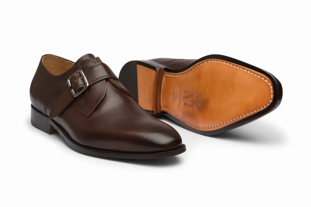 Plain Toe Single Monktrap - Dark Brown