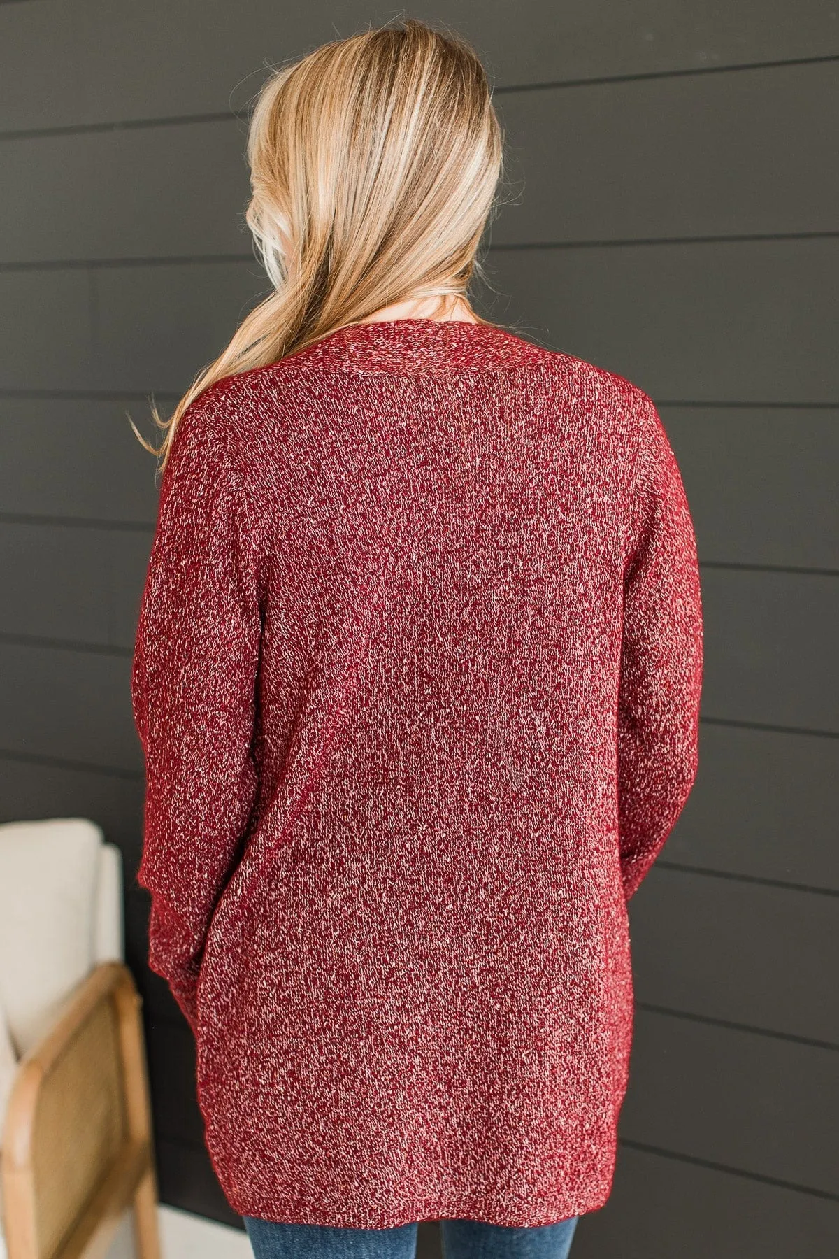 Props To You Sprinkle Knit Cardigan- Burgundy