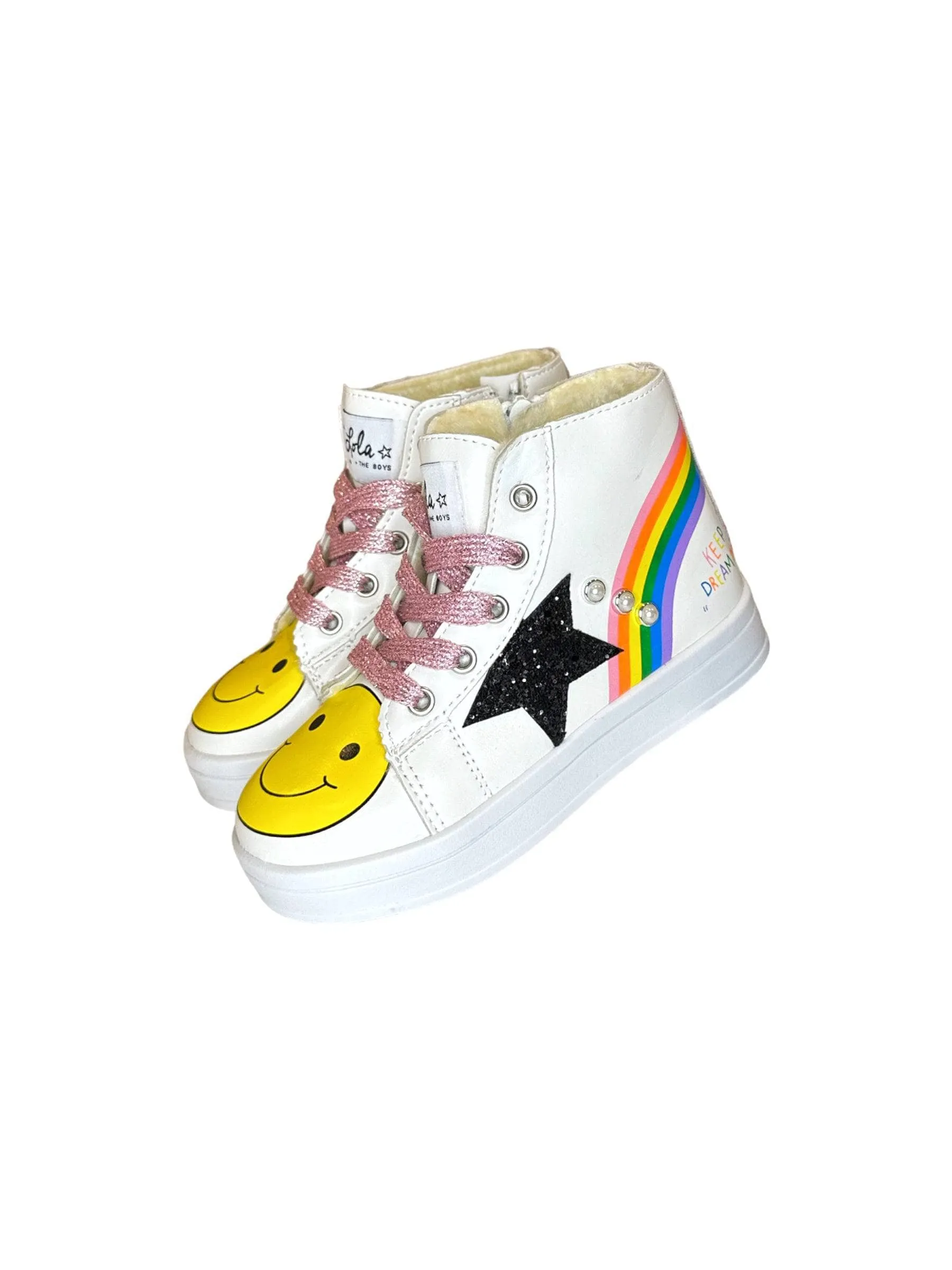 Rainbow Smiley Hi Top Sneaker