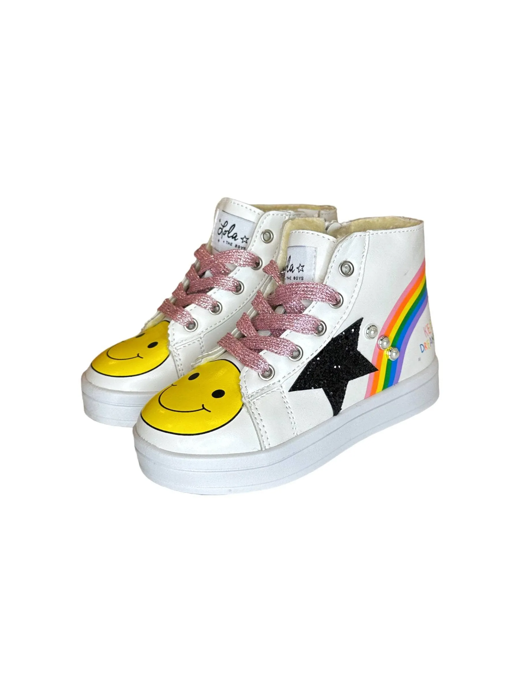 Rainbow Smiley Hi Top Sneaker