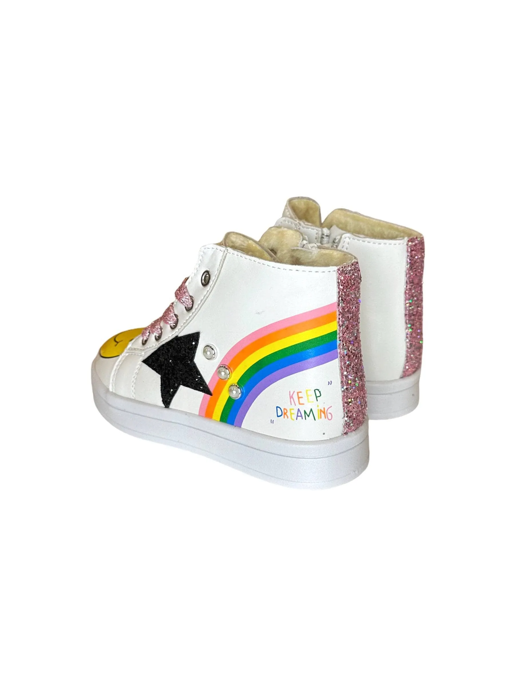 Rainbow Smiley Hi Top Sneaker