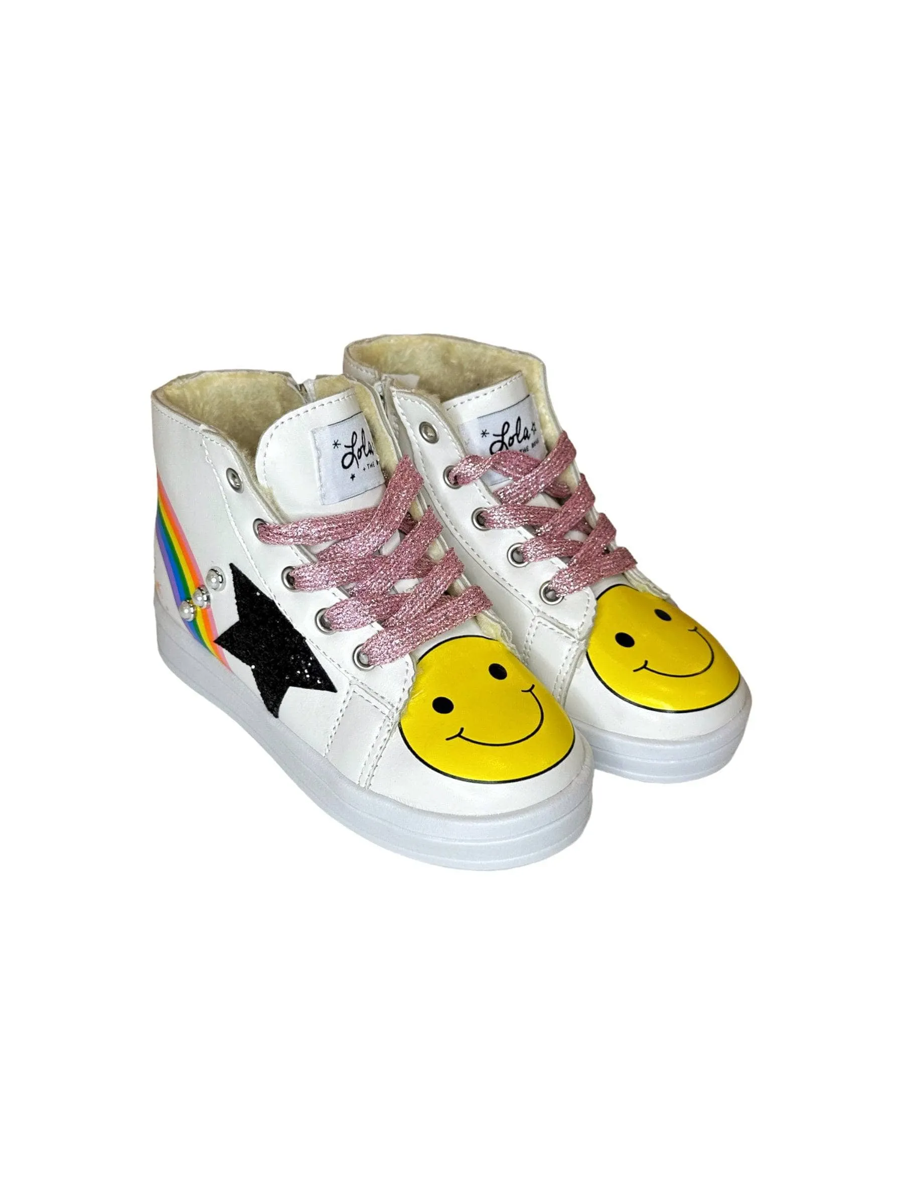 Rainbow Smiley Hi Top Sneaker