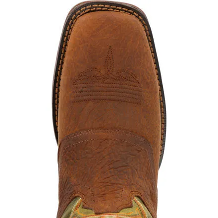 Rebel™ by Durango® Dark Chestnut and Hunter Green Western Boot