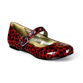 Red Glitter Cheetah Print Flat