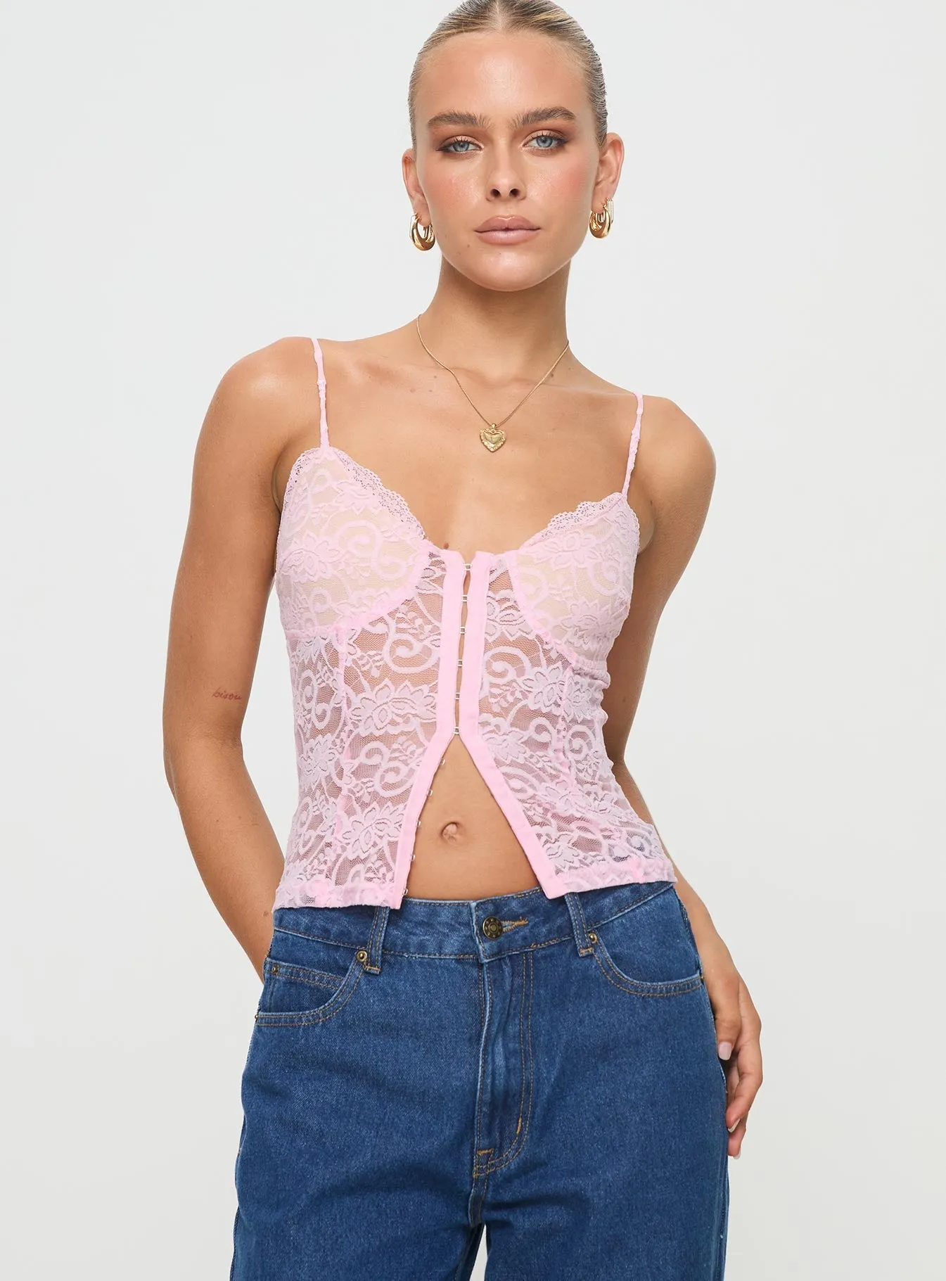 Sabreener Lace Top Pink