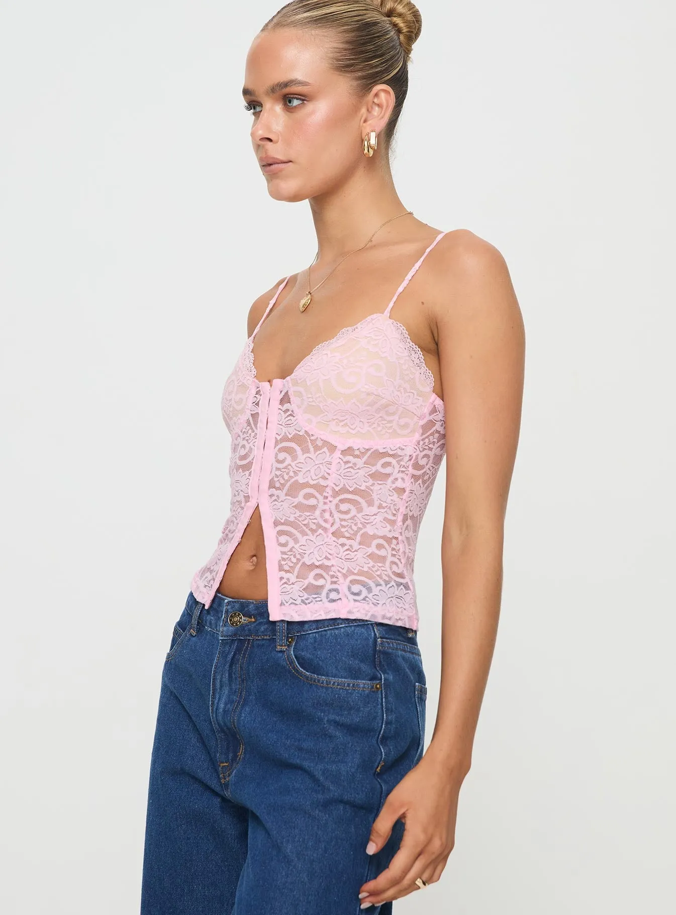 Sabreener Lace Top Pink