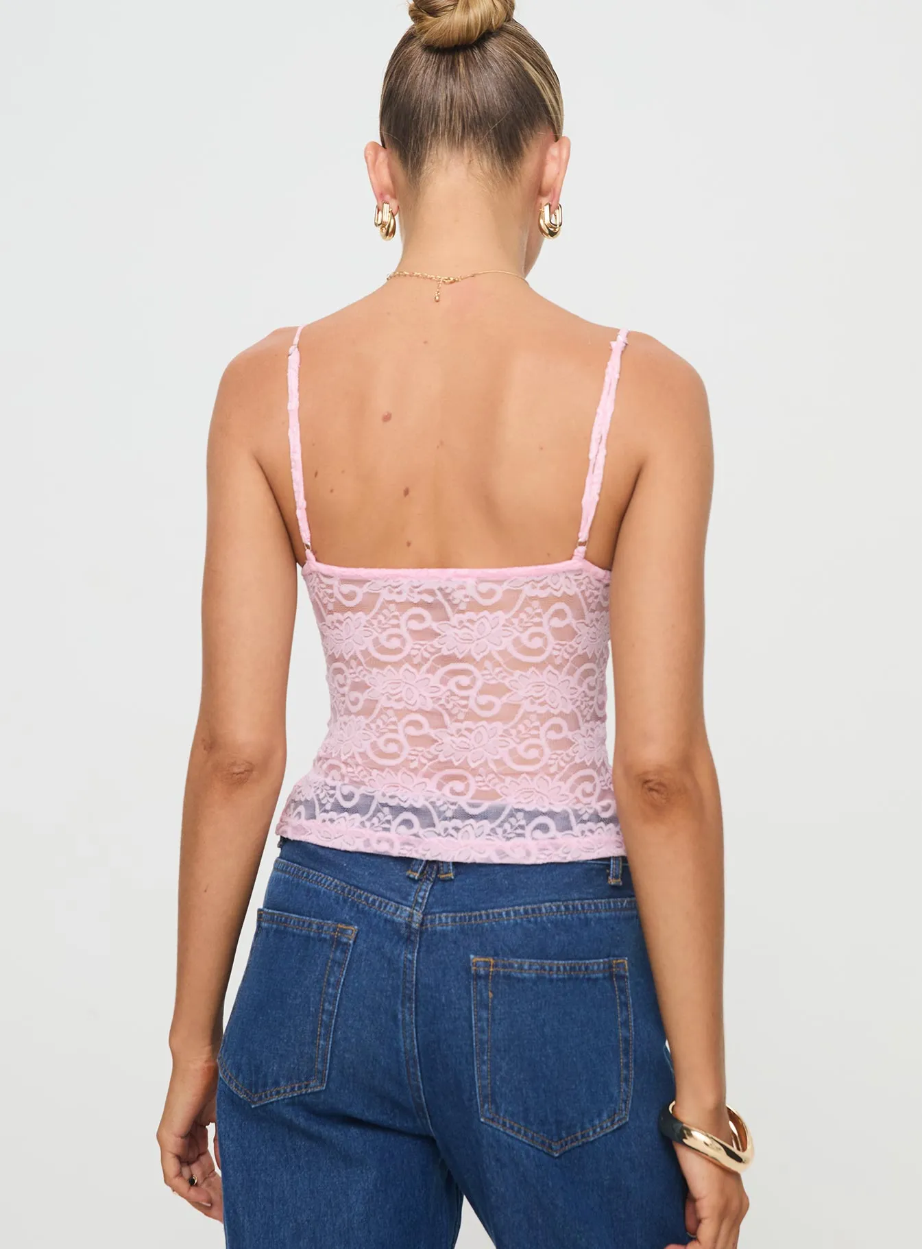 Sabreener Lace Top Pink