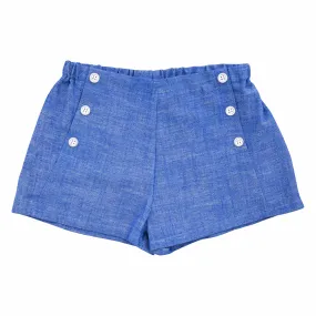 Sailor Button Shorts Blue Chambray