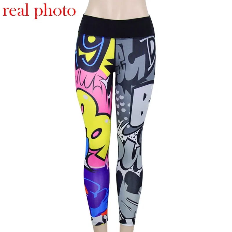 Simenual Funny print harajuku fitness legging female pants 2018 bodybuilding jeggings athleisure sportswear leggings women sale