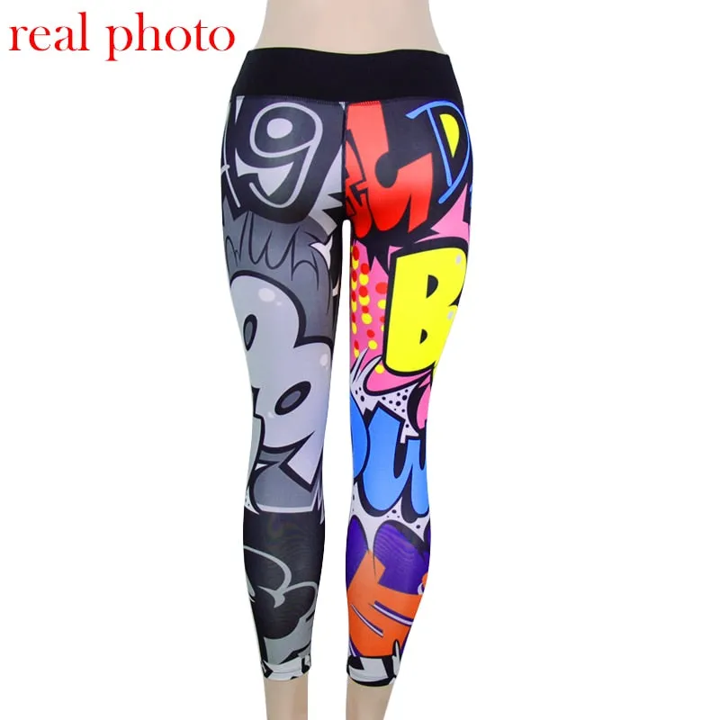 Simenual Funny print harajuku fitness legging female pants 2018 bodybuilding jeggings athleisure sportswear leggings women sale