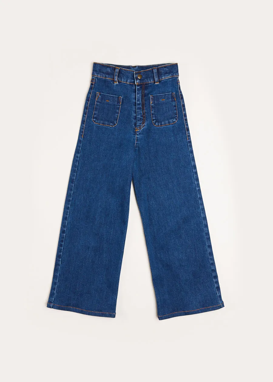 Soft Denim Wide Leg Trousers in Denim (3-10yrs)