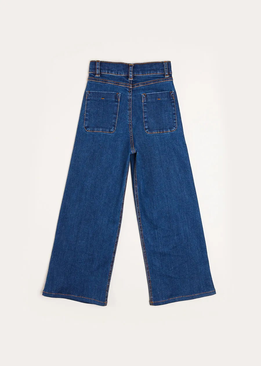 Soft Denim Wide Leg Trousers in Denim (3-10yrs)