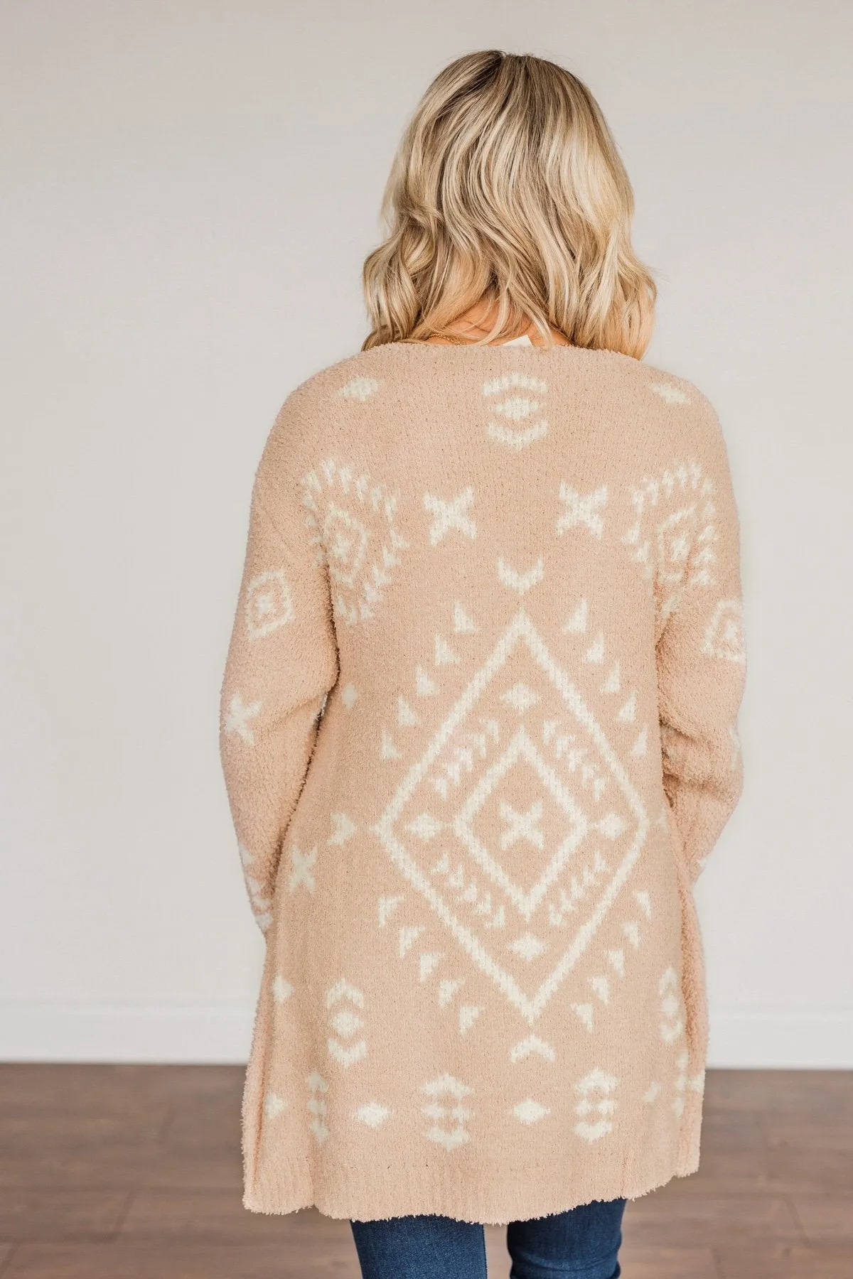 Stay Humble Aztec Knit Cardigan- Beige & Ivory