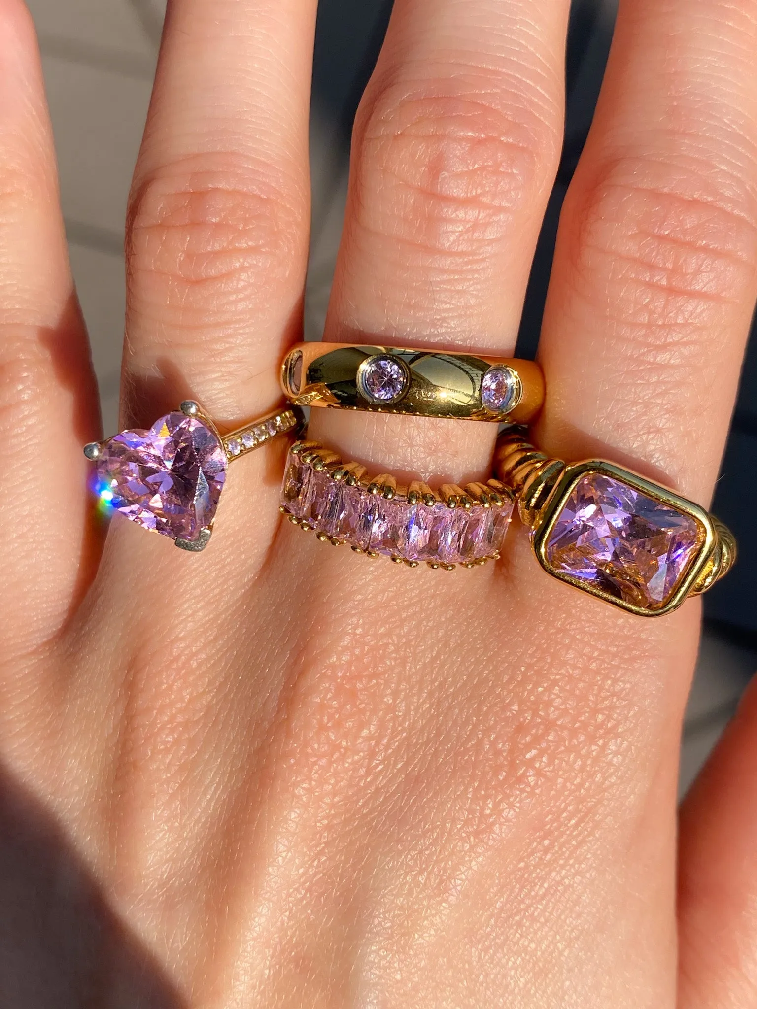 Stone Croissant Ring