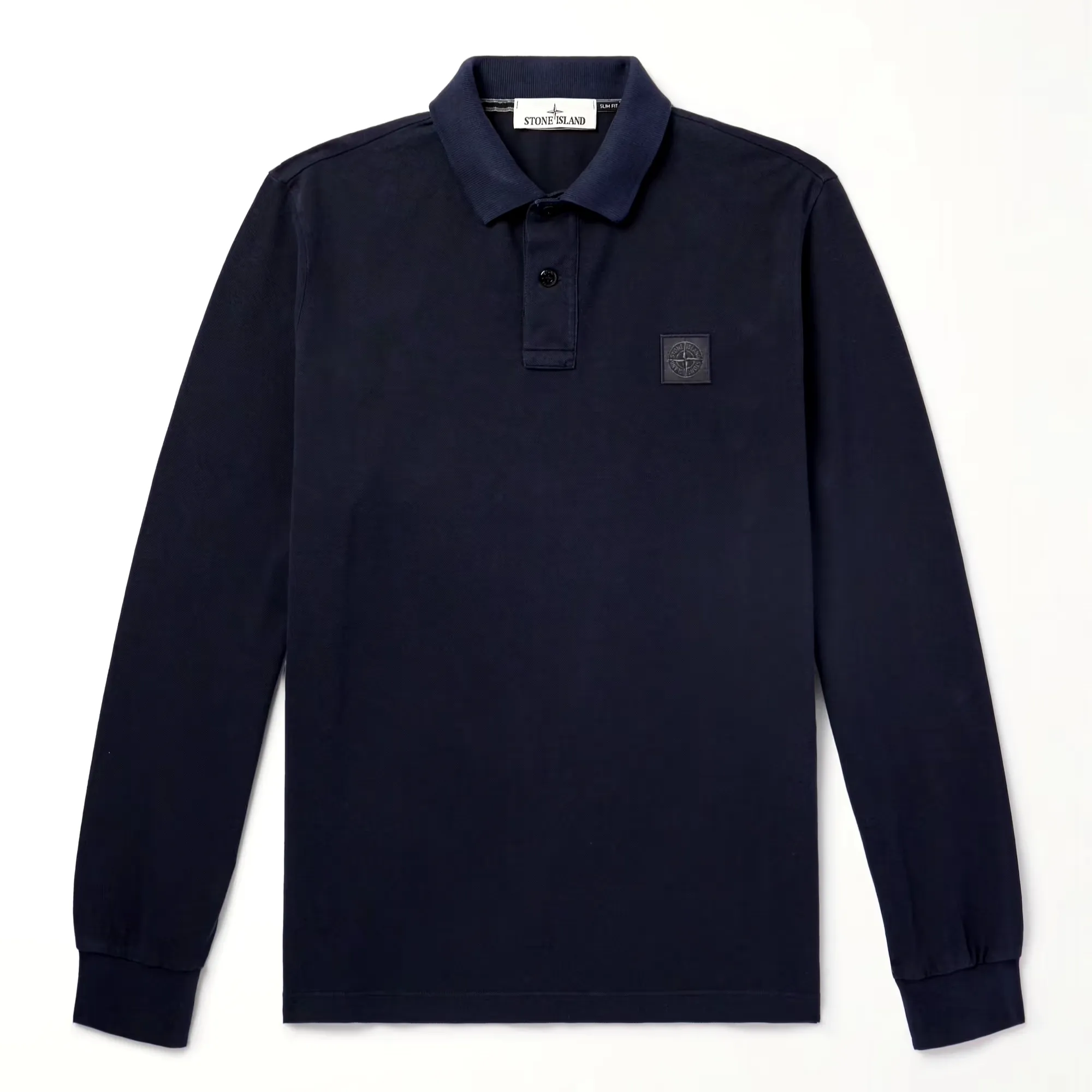 STONE ISLAND  |Long Sleeves Plain Cotton Front Button Polos