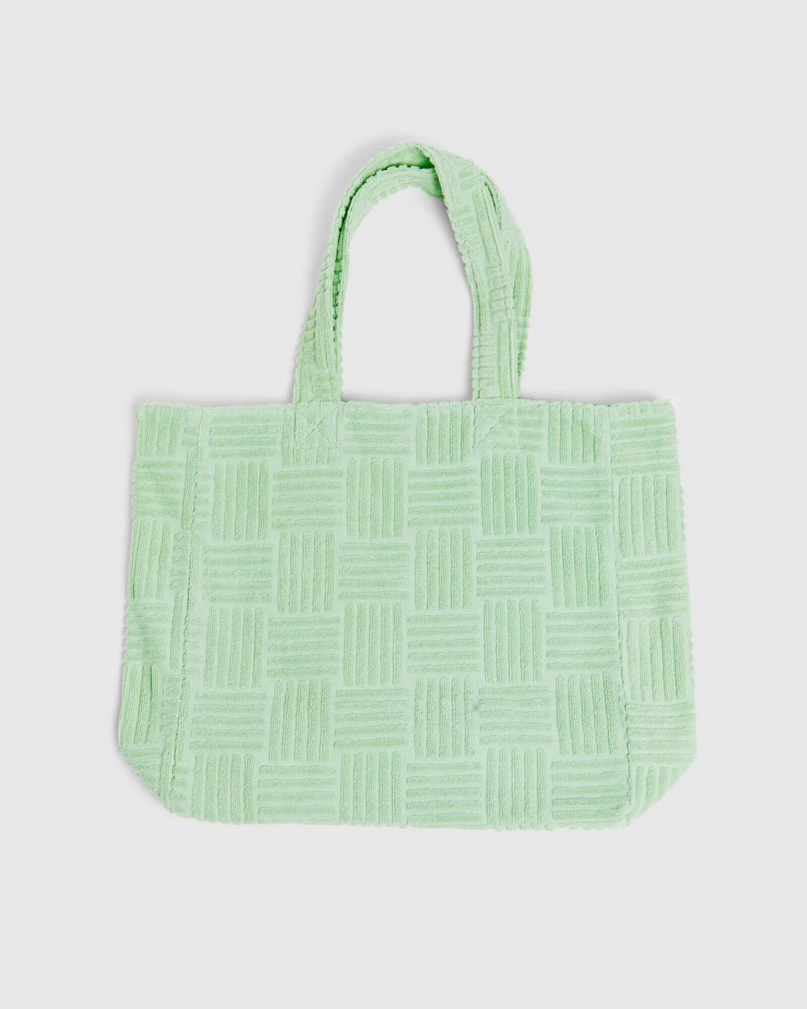 Subtitled Ashby Terry Towelling Tote Bag Sage Green