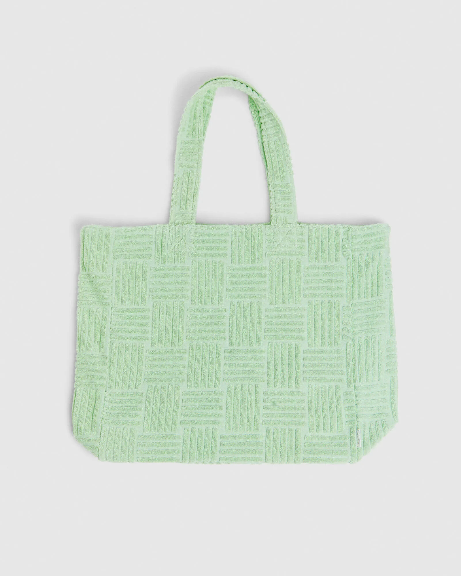 Subtitled Ashby Terry Towelling Tote Bag Sage Green