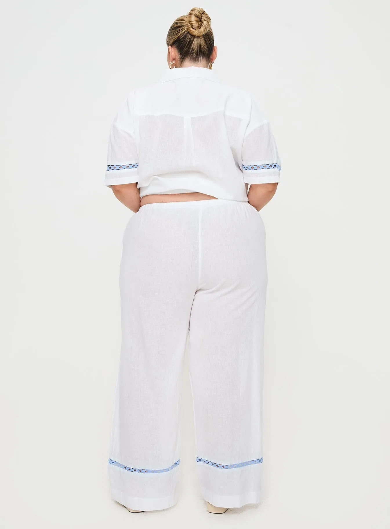 Sun Time Pants White / Blue Curve