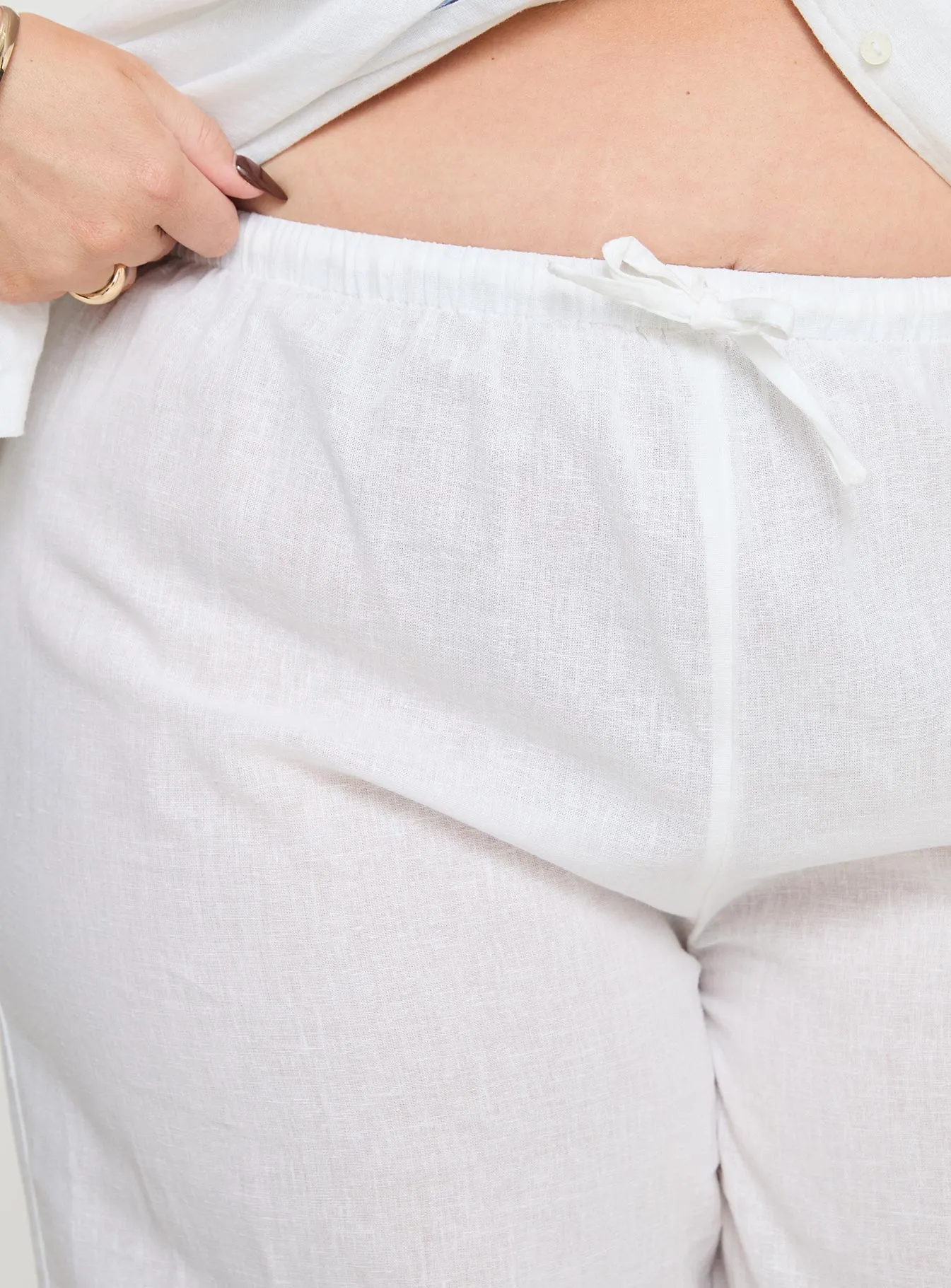 Sun Time Pants White / Blue Curve