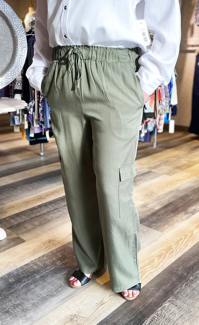 SUNNY LEIGH/CYRUS KNITS PANTS *MISSY* TENCEL CARGO POCKETS