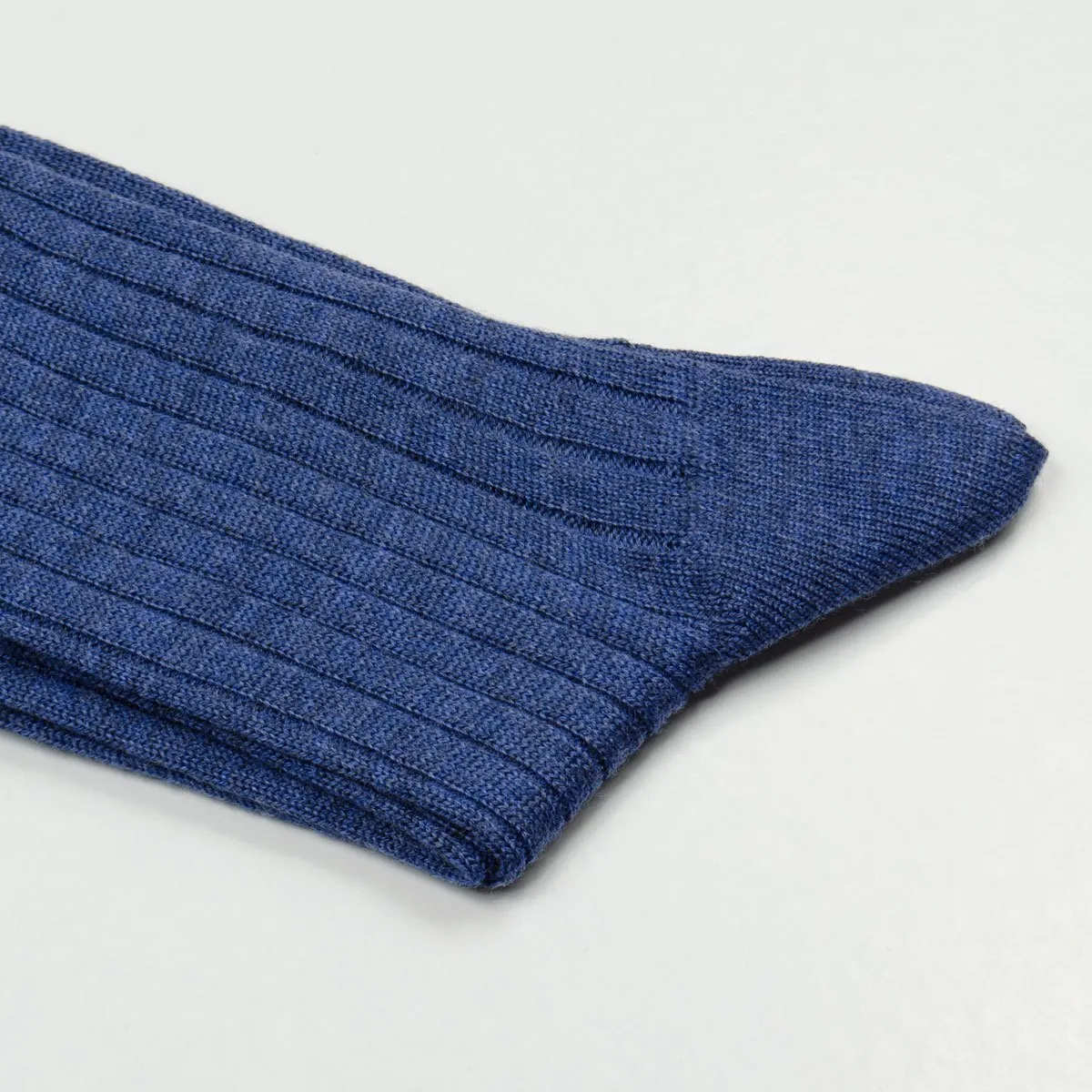 Sunspel - Merino Rib Socks - Dark Indigo