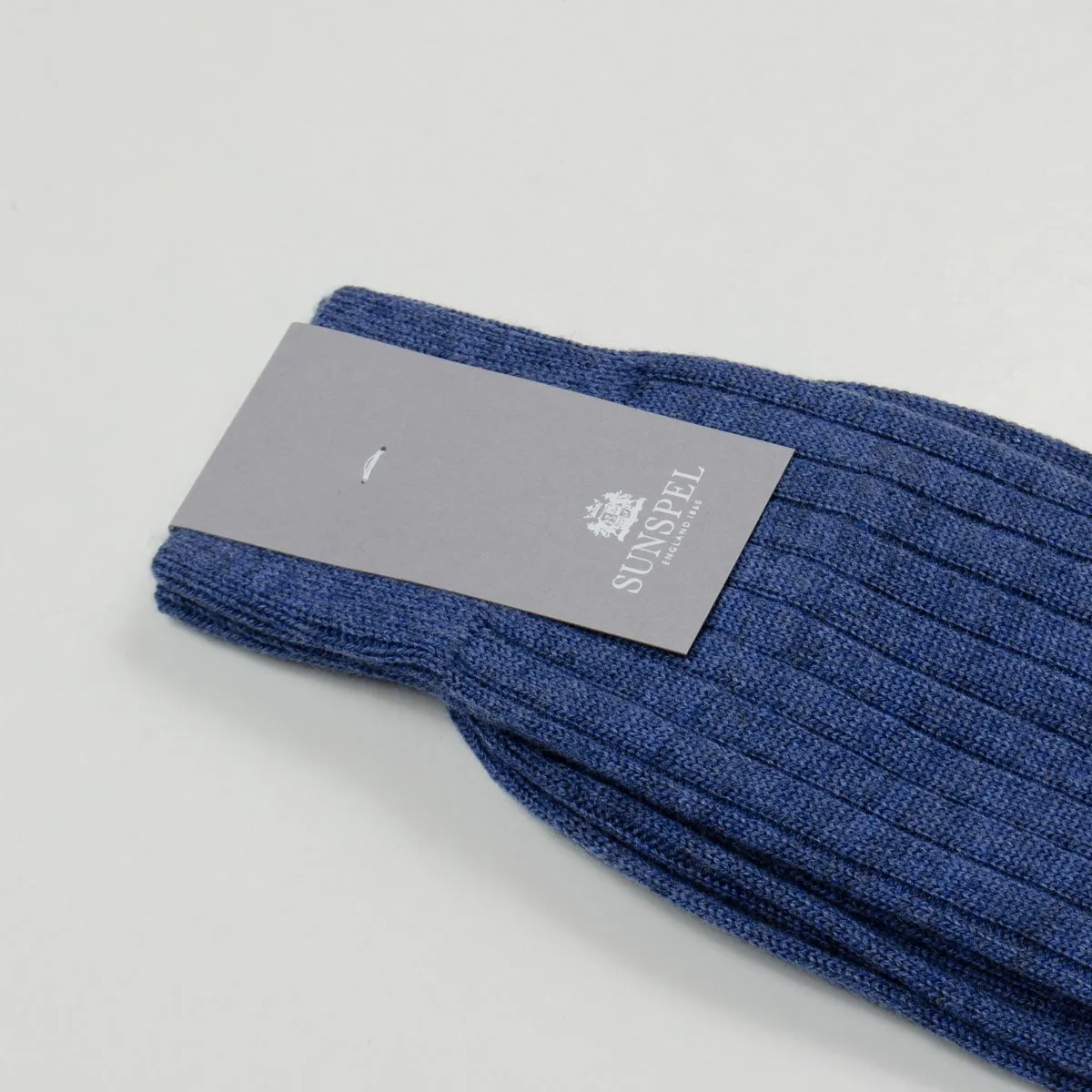 Sunspel - Merino Rib Socks - Dark Indigo