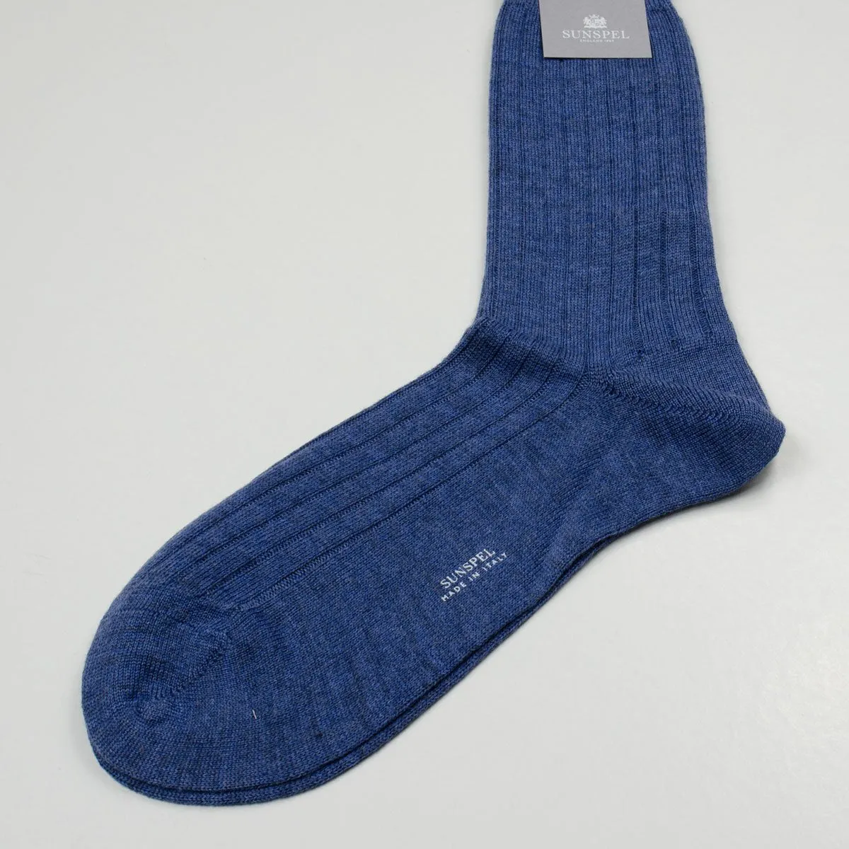 Sunspel - Merino Rib Socks - Dark Indigo