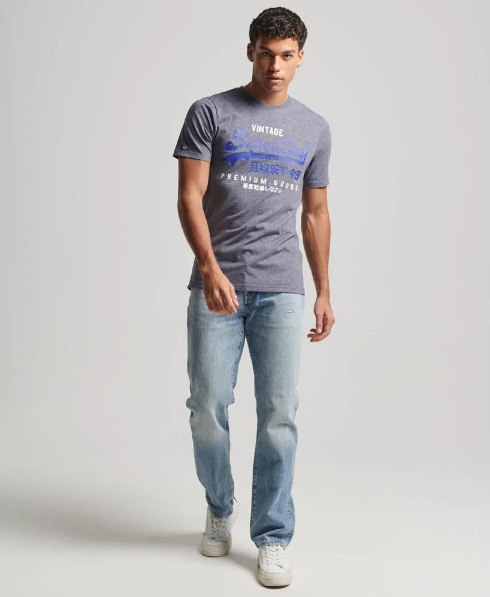 Superdry Classic Heritage Crew Neck T-Shirt Midnight Blue Grit