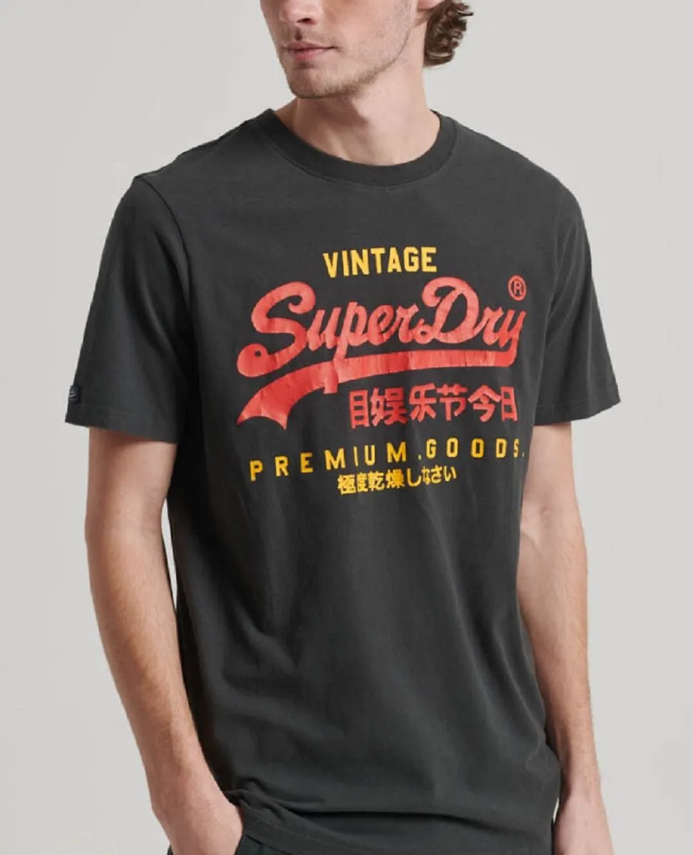 Superdry Classic Heritage Crew Neck T-Shirt Washed Black