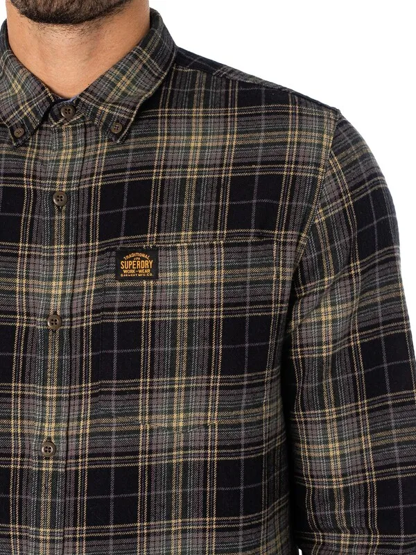 Superdry Cotton Lumberjack Shirt - Drayton Check Black