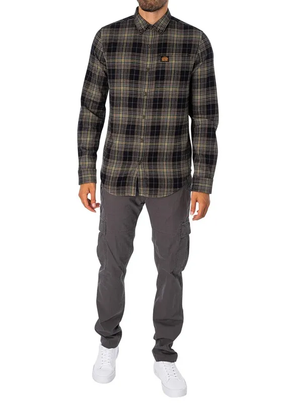 Superdry Cotton Lumberjack Shirt - Drayton Check Black