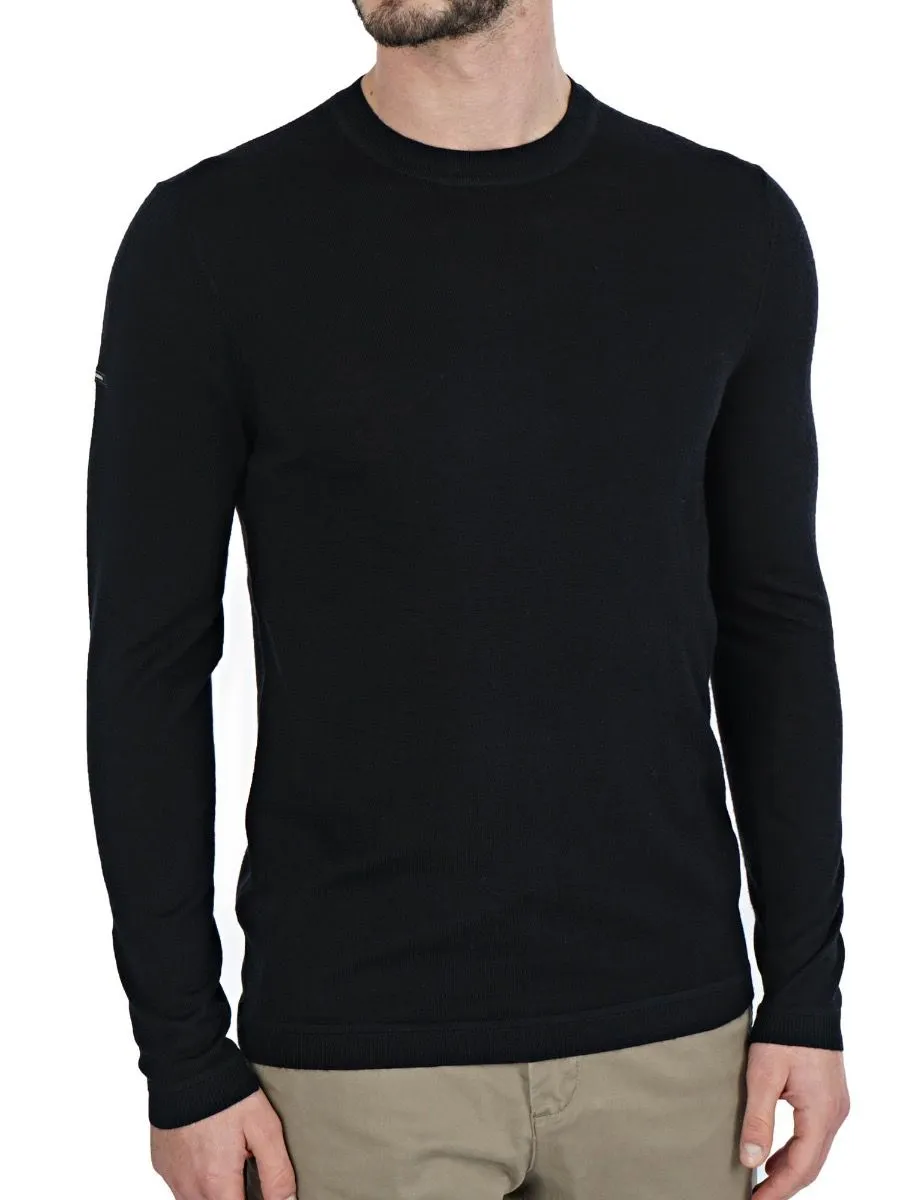 Superdry Crew Neck Merino Light Jumper Nightwatch Black