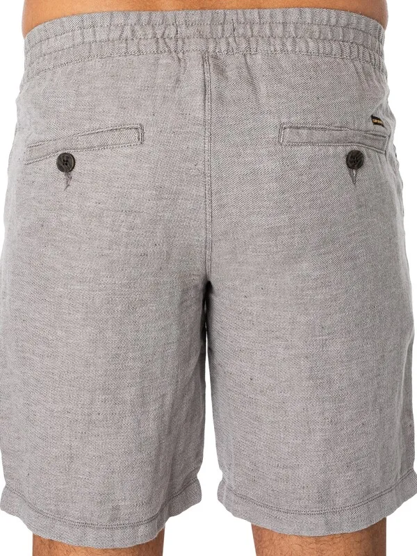 Superdry Drawstring Linen Shorts - Optic/Grey