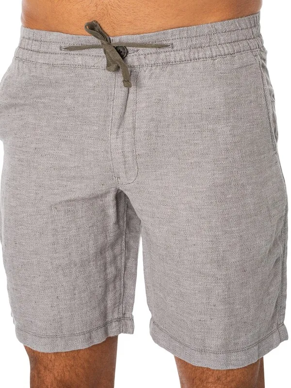 Superdry Drawstring Linen Shorts - Optic/Grey