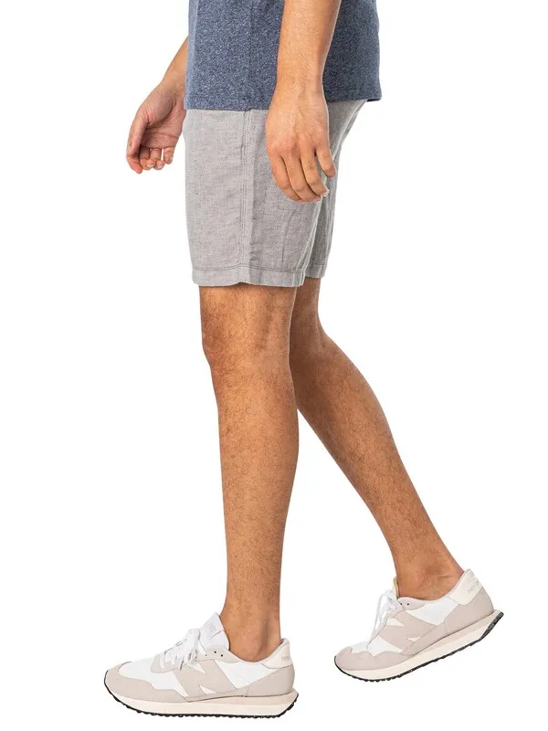 Superdry Drawstring Linen Shorts - Optic/Grey