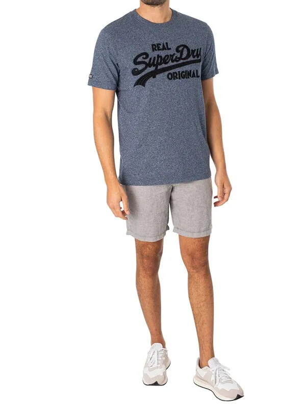 Superdry Drawstring Linen Shorts - Optic/Grey