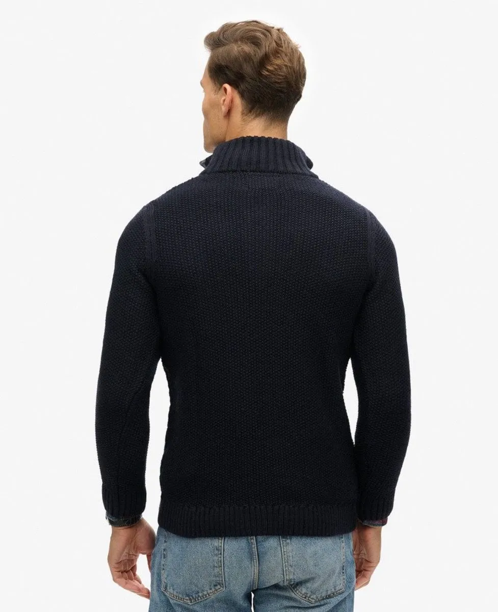 Superdry Jacob Half Zip Knitted Jumper Eclipse