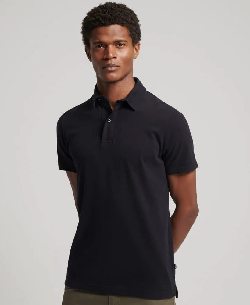 Superdry Studios Plain Jersey Polo Shirt Black