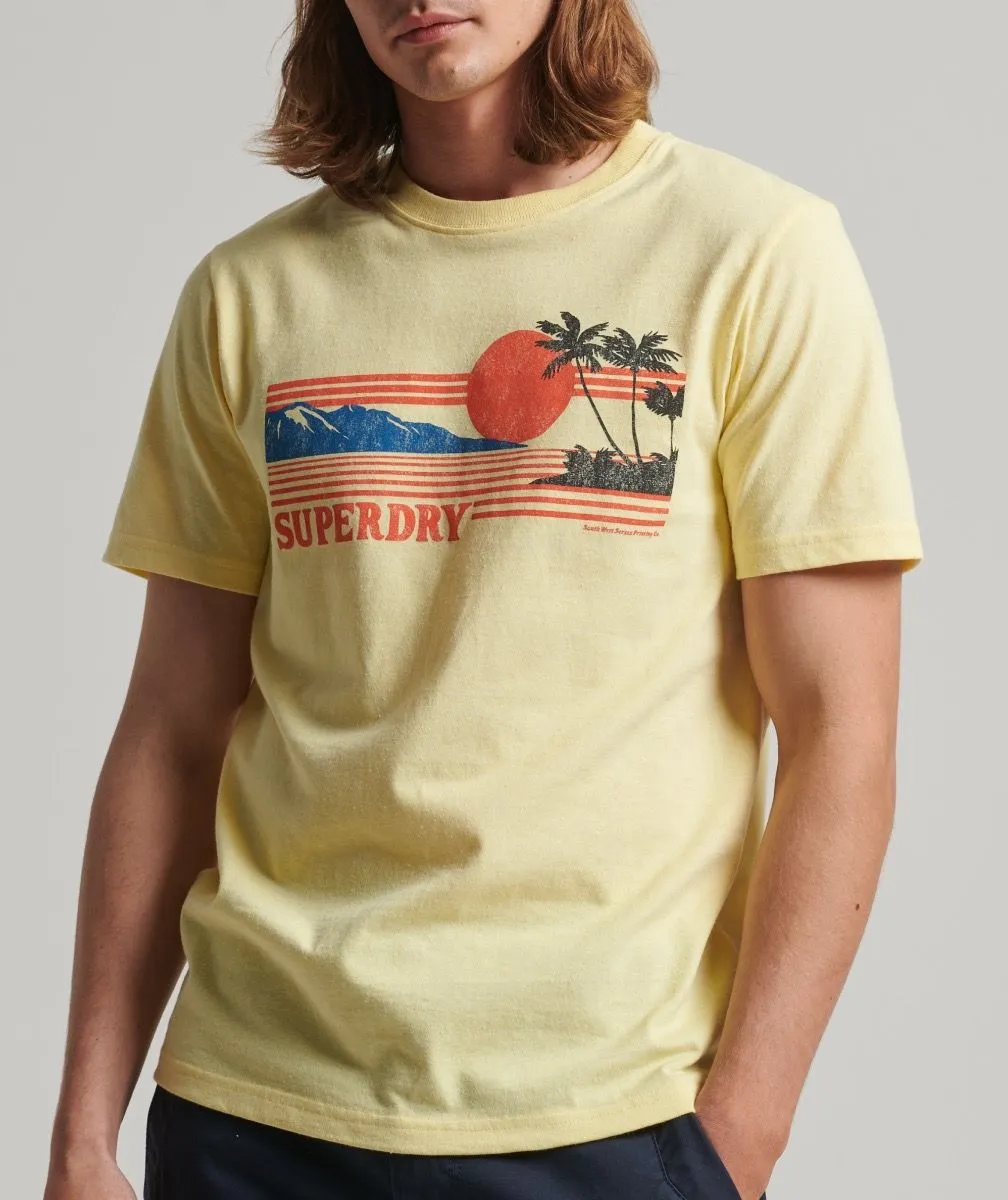 Superdry Vintage Great Outdoors T-Shirt Laguna Yellow