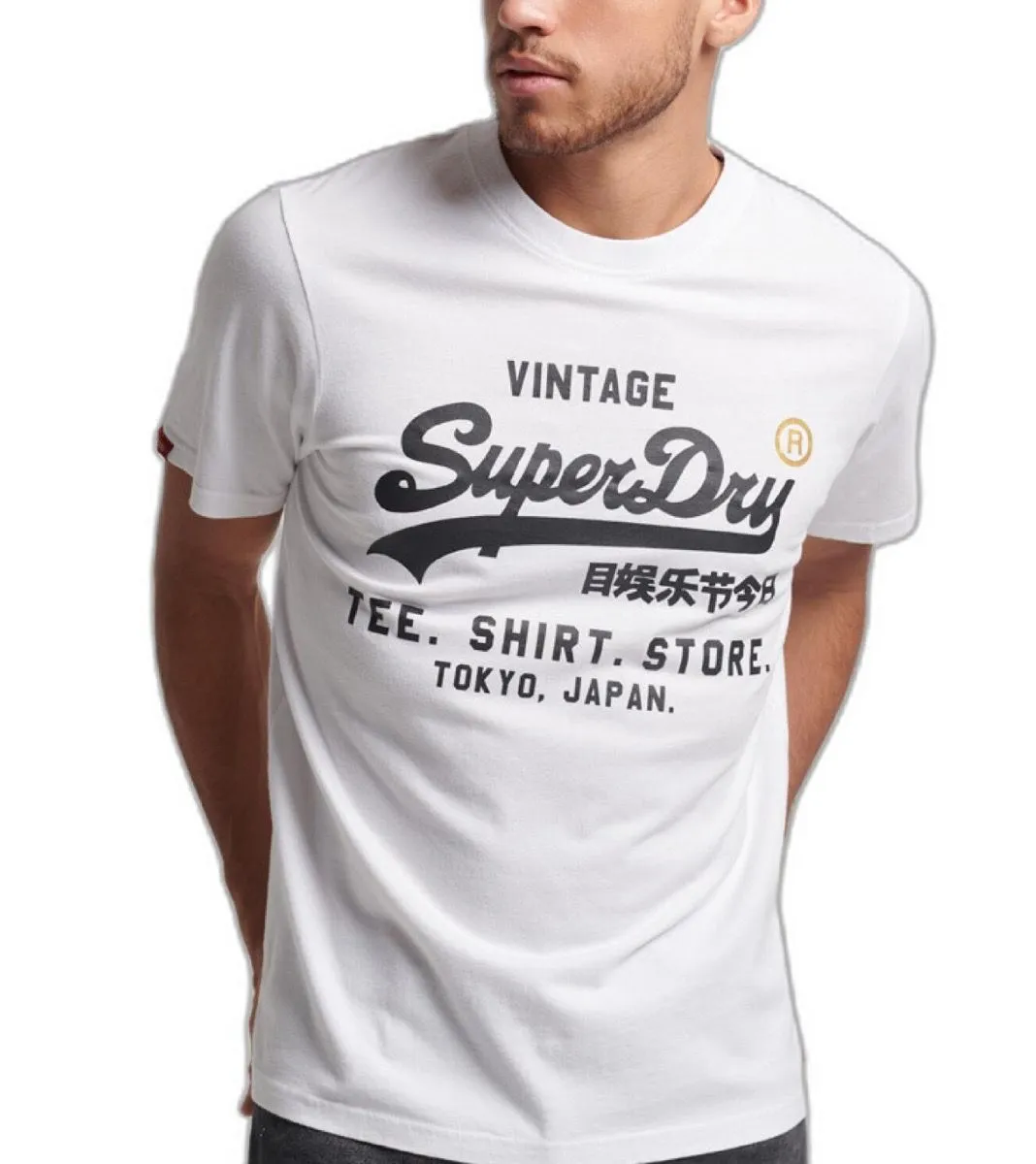 Superdry Vintage Narrative Crew Neck T-Shirt Optic