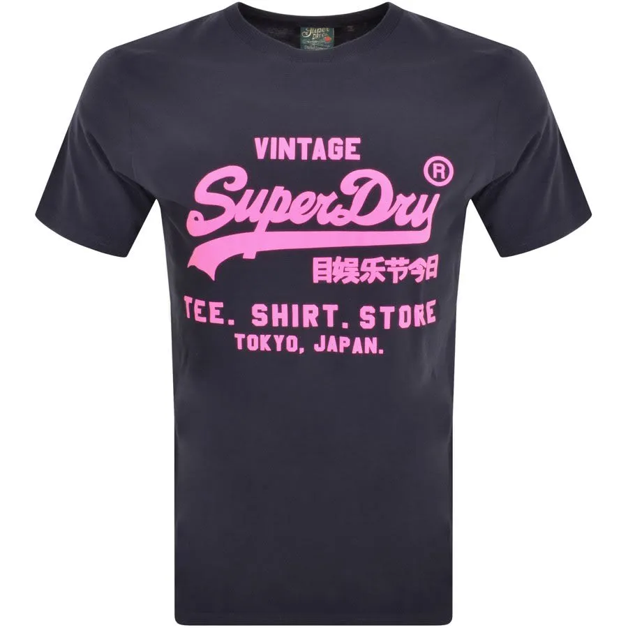 Superdry Vintage VL T Shirt Navy