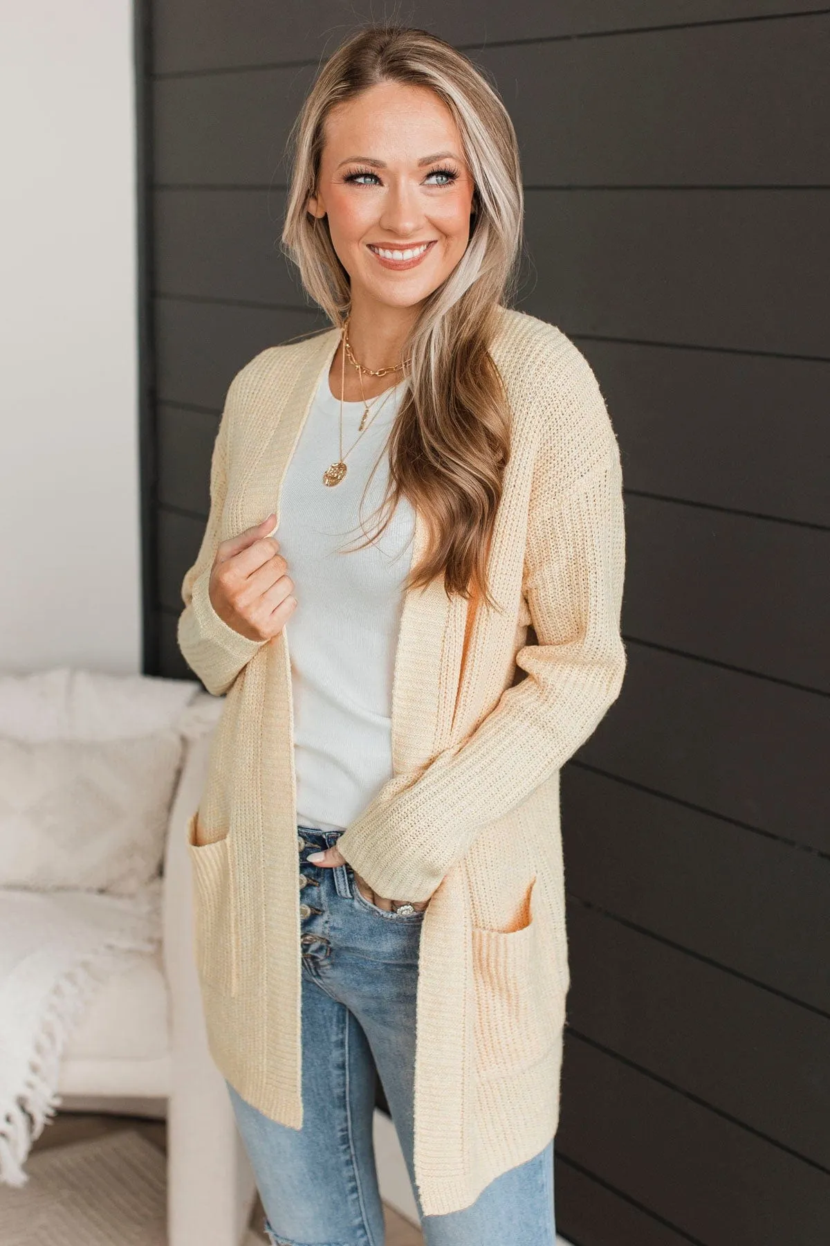 Take Me Places Knit Cardigan- Light Yellow