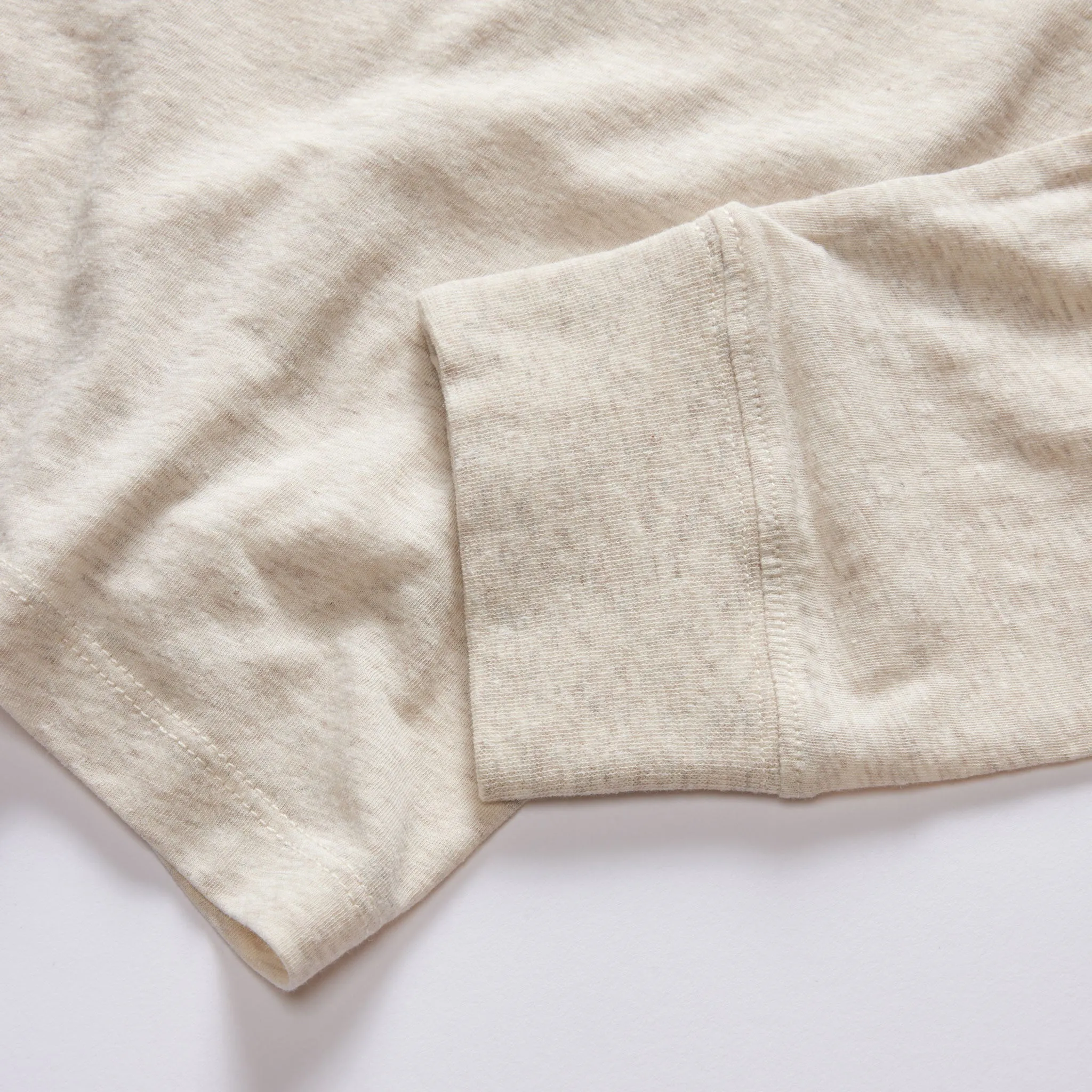 The Cotton Hemp Long Sleeve Tee in Heather Oat